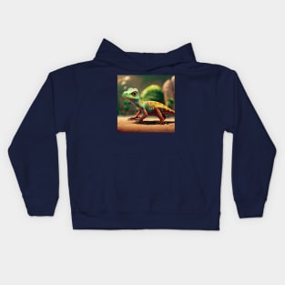 Brightly Coloured Lizard in the Desert Kids Hoodie